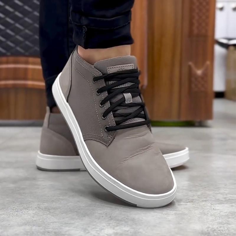 Canvas Patchwork Leather Men's Flat Casual Shoes