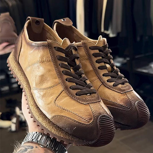 Mens Vintage Soft Sole Leather Sneakers