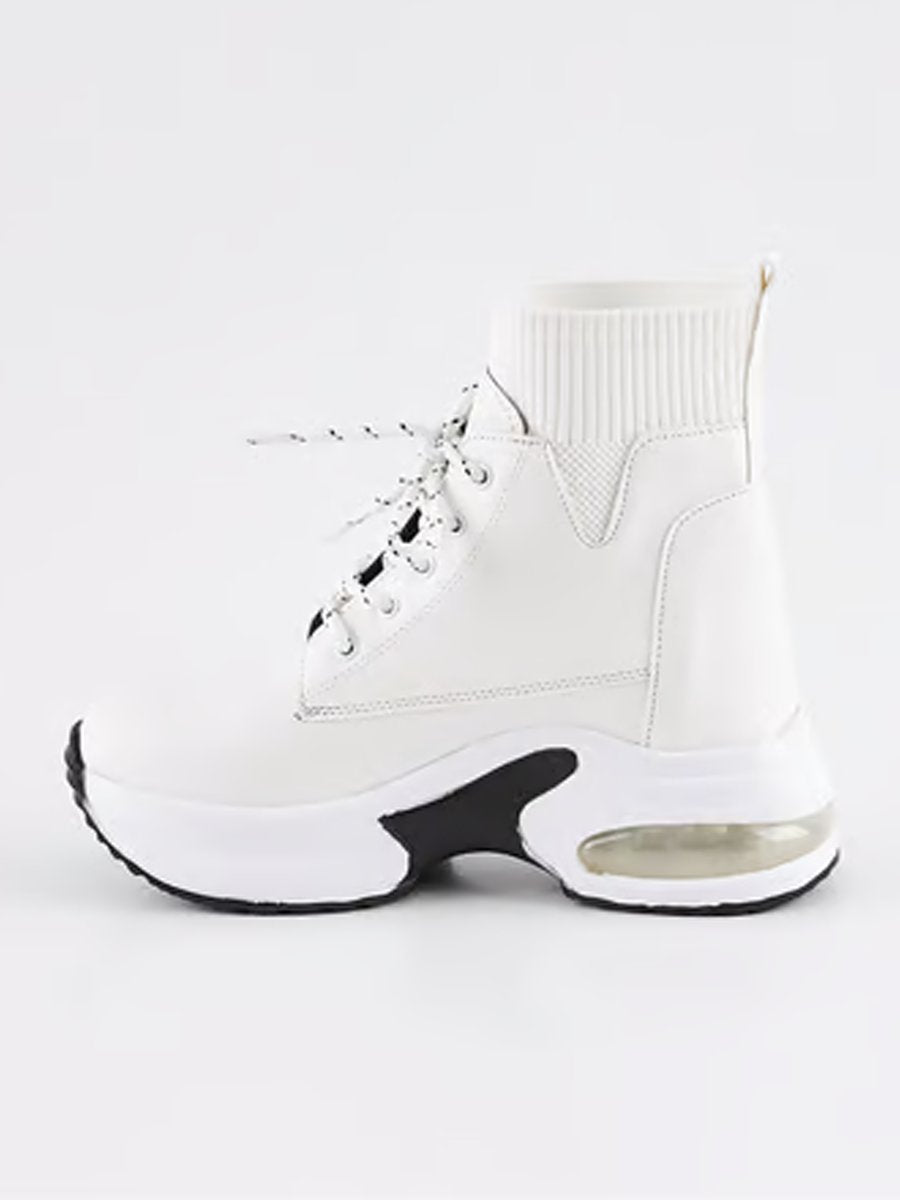 High-top Knitted Air-cushioned Casual Shoes