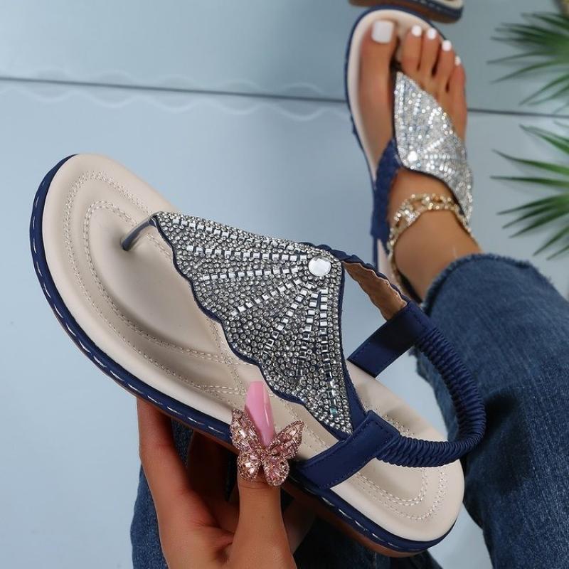 Rhinestone Shell Sandals