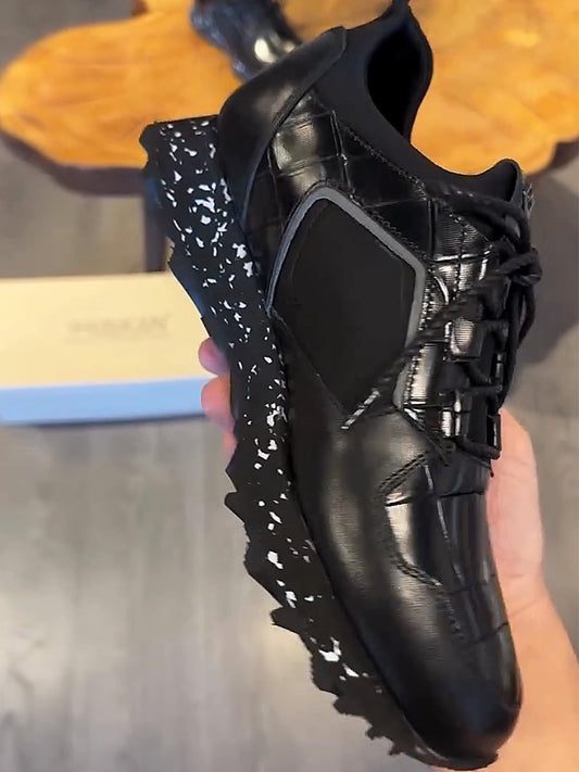 Men's Embossed Leather Sneakers