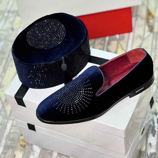 Men's Suede Rhinestone Loafers