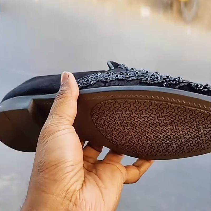 Men's Suede Black Pearl Loafers(Mexican Handmade Loafers)